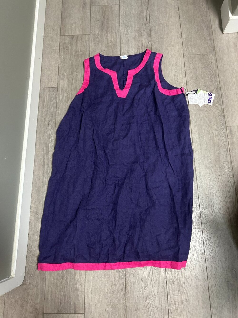 New! Sigrid Olsen 100% Washable Linen Sleeveless Shift Dress 1X